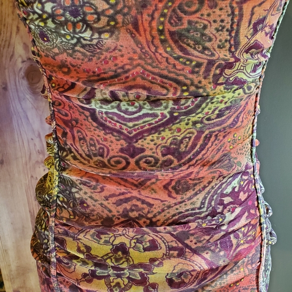 3/$20 Tribal | Inside-Out Ruched Patterned Tank - Picture 6 of 6